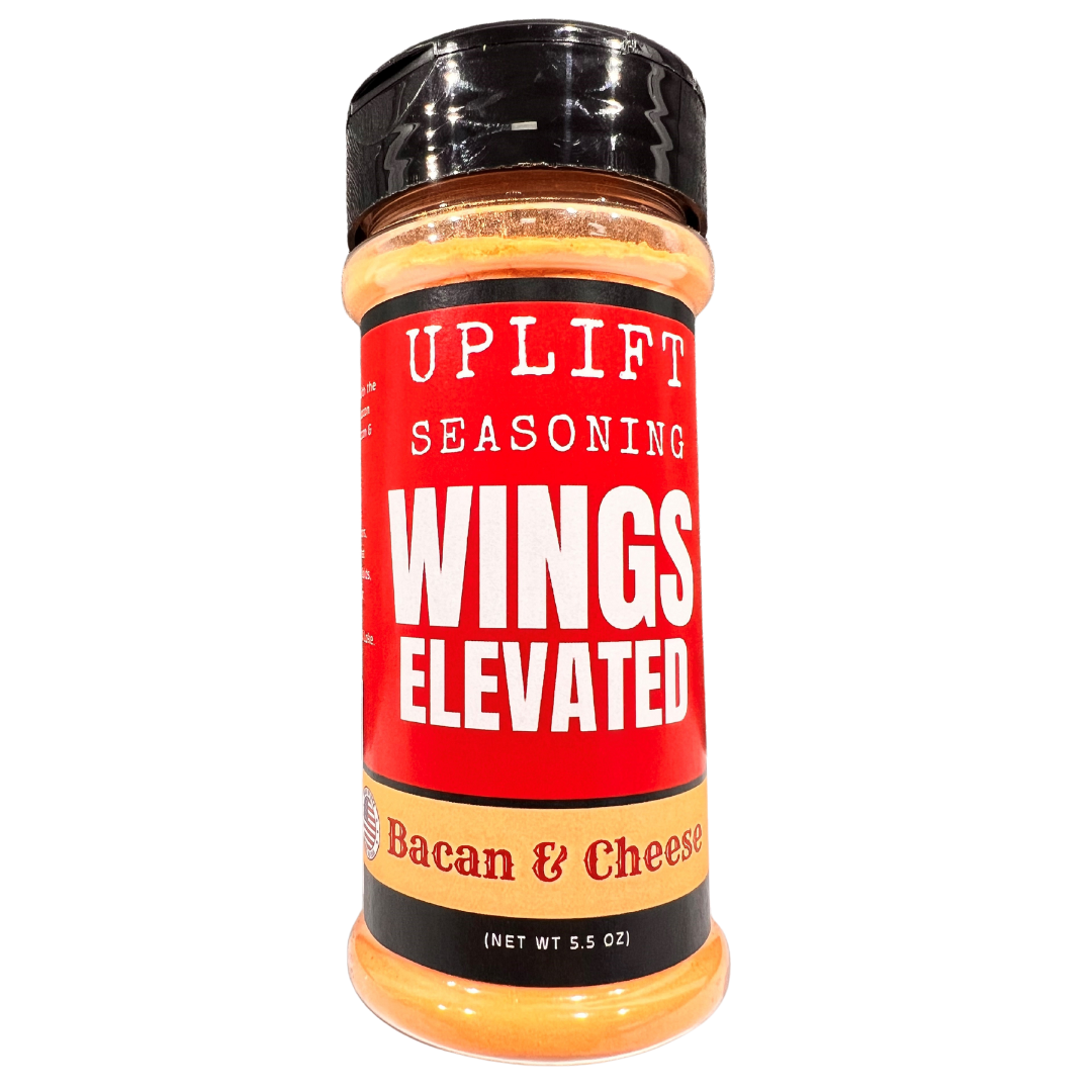 Uplift Seasoning Bacon & Cheese, Wings Elevated by Dan Patch Farms Premium Flavor Spice Blend, Large Shaker