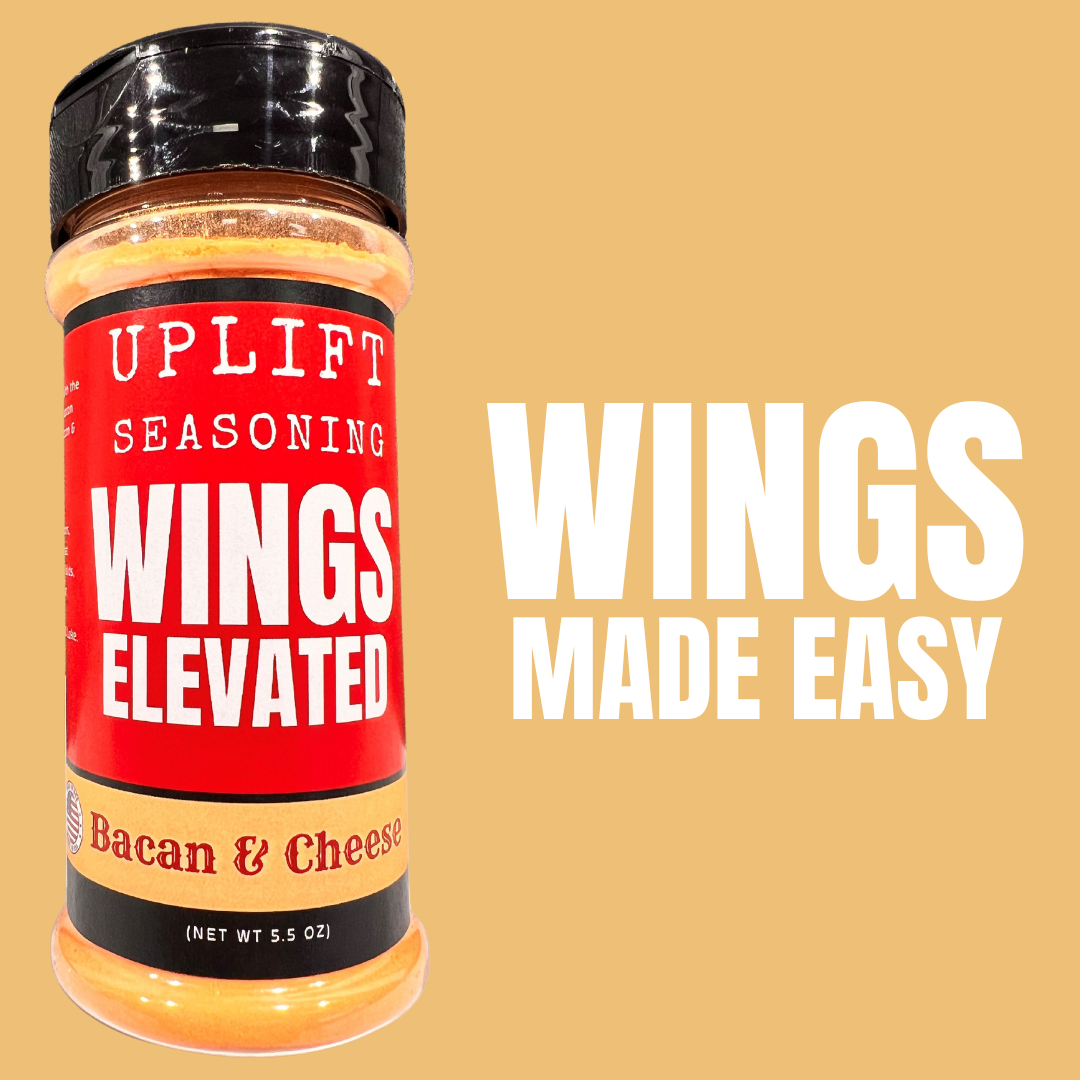 Uplift Seasoning Bacon & Cheese, Wings Elevated by Dan Patch Farms Premium Flavor Spice Blend, Large Shaker