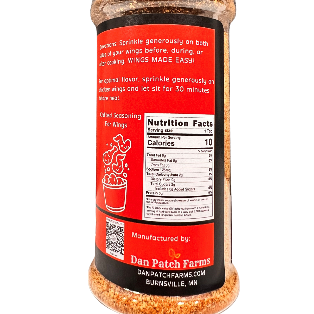 Uplift Seasoning Buffalo, Wings Elevated by Dan Patch Farms Premium Flavor Spice Blend, Large Shaker