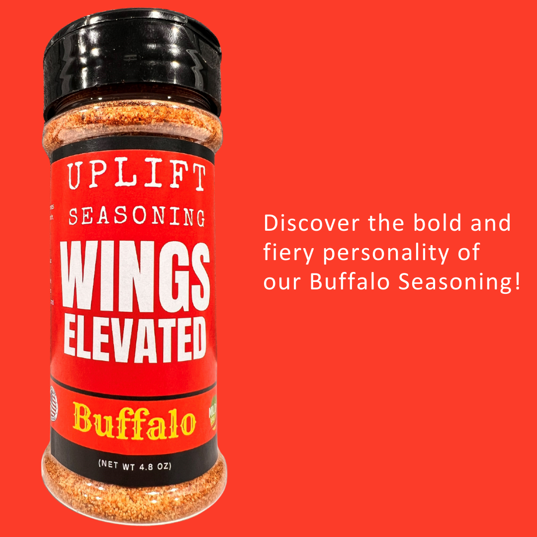 Uplift Seasoning Buffalo, Wings Elevated by Dan Patch Farms Premium Flavor Spice Blend, Large Shaker