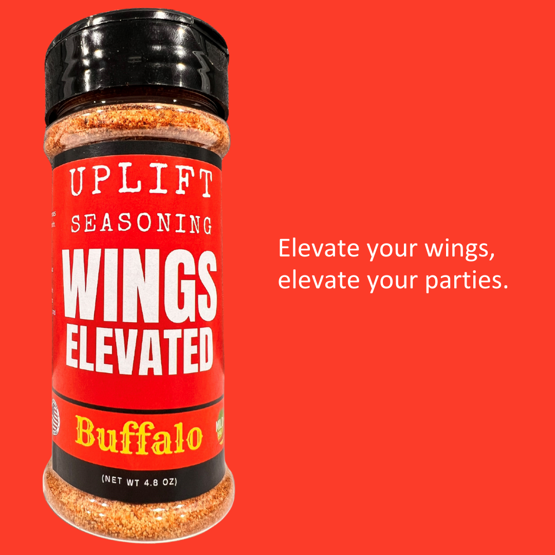 Uplift Seasoning Buffalo, Wings Elevated by Dan Patch Farms Premium Flavor Spice Blend, Large Shaker