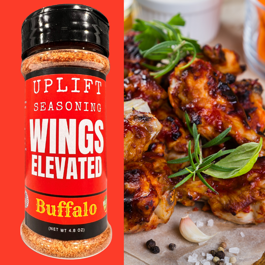 Uplift Seasoning Buffalo, Wings Elevated by Dan Patch Farms Premium Flavor Spice Blend, Large Shaker