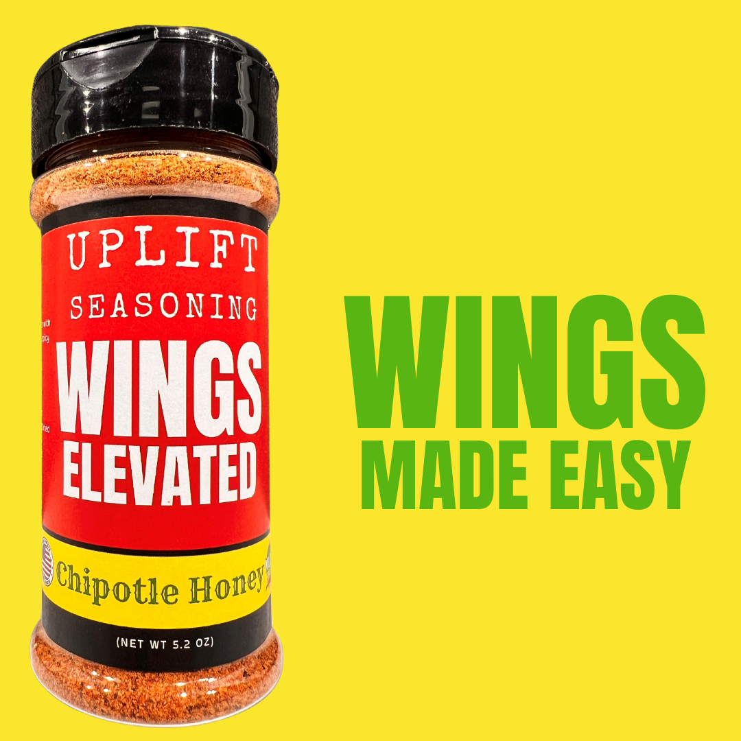 Uplift Seasoning Chipotle Honey, Wings Elevated by Dan Patch Farms Premium Flavor Spice Blend, Large Shaker