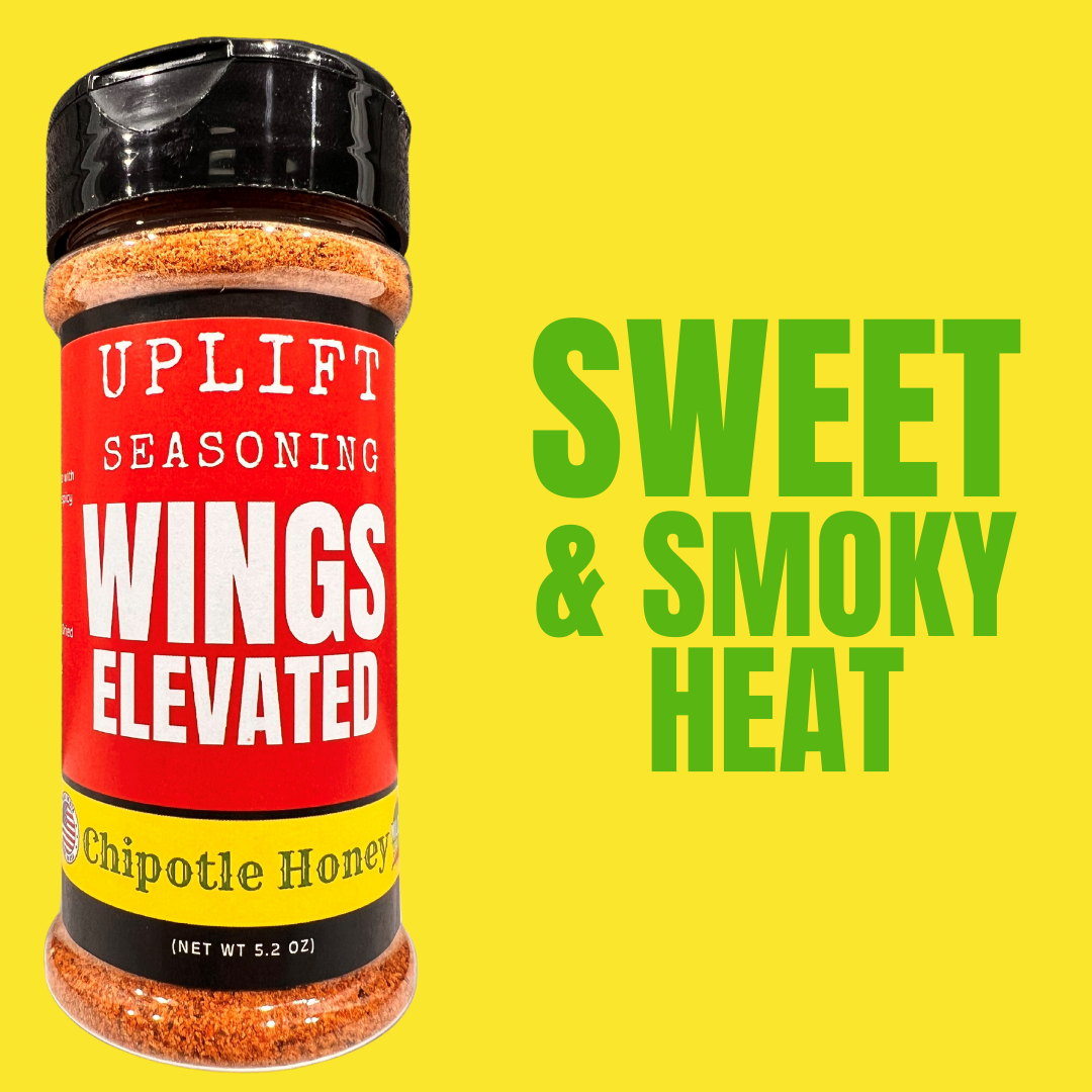 Uplift Seasoning Chipotle Honey, Wings Elevated by Dan Patch Farms Premium Flavor Spice Blend, Large Shaker