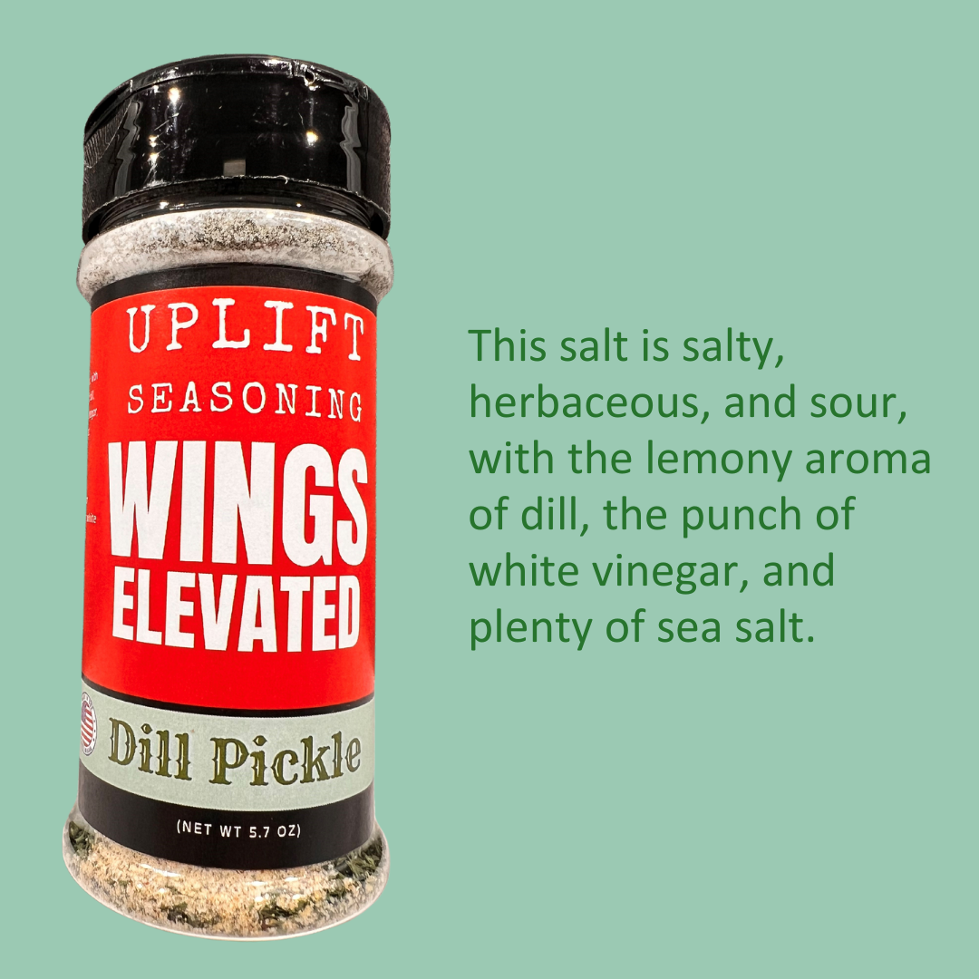 Uplift Seasoning Dill Pickle, Wings Elevated by Dan Patch Farms Premium Flavor Spice Blend, Large Shaker