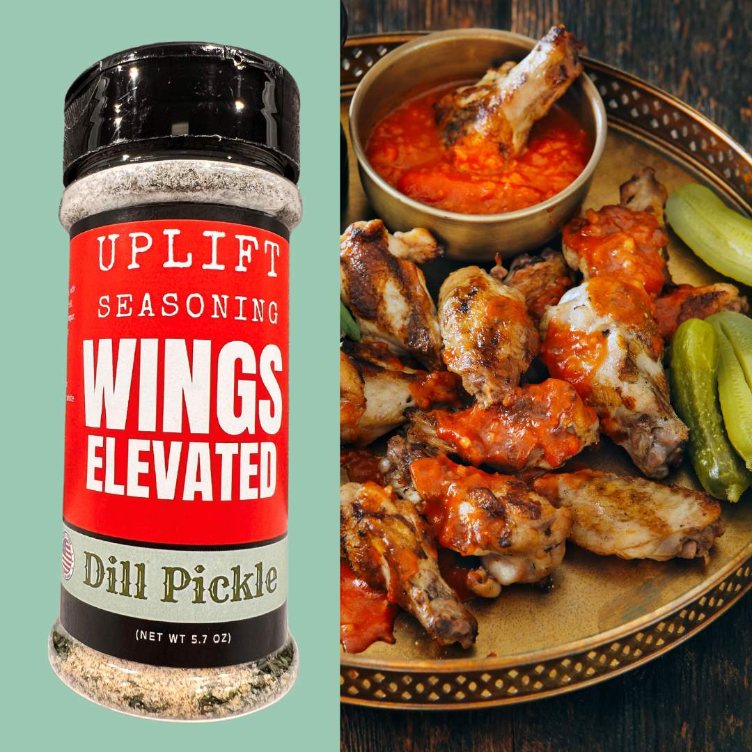 Uplift Seasoning Dill Pickle, Wings Elevated by Dan Patch Farms Premium Flavor Spice Blend, Large Shaker