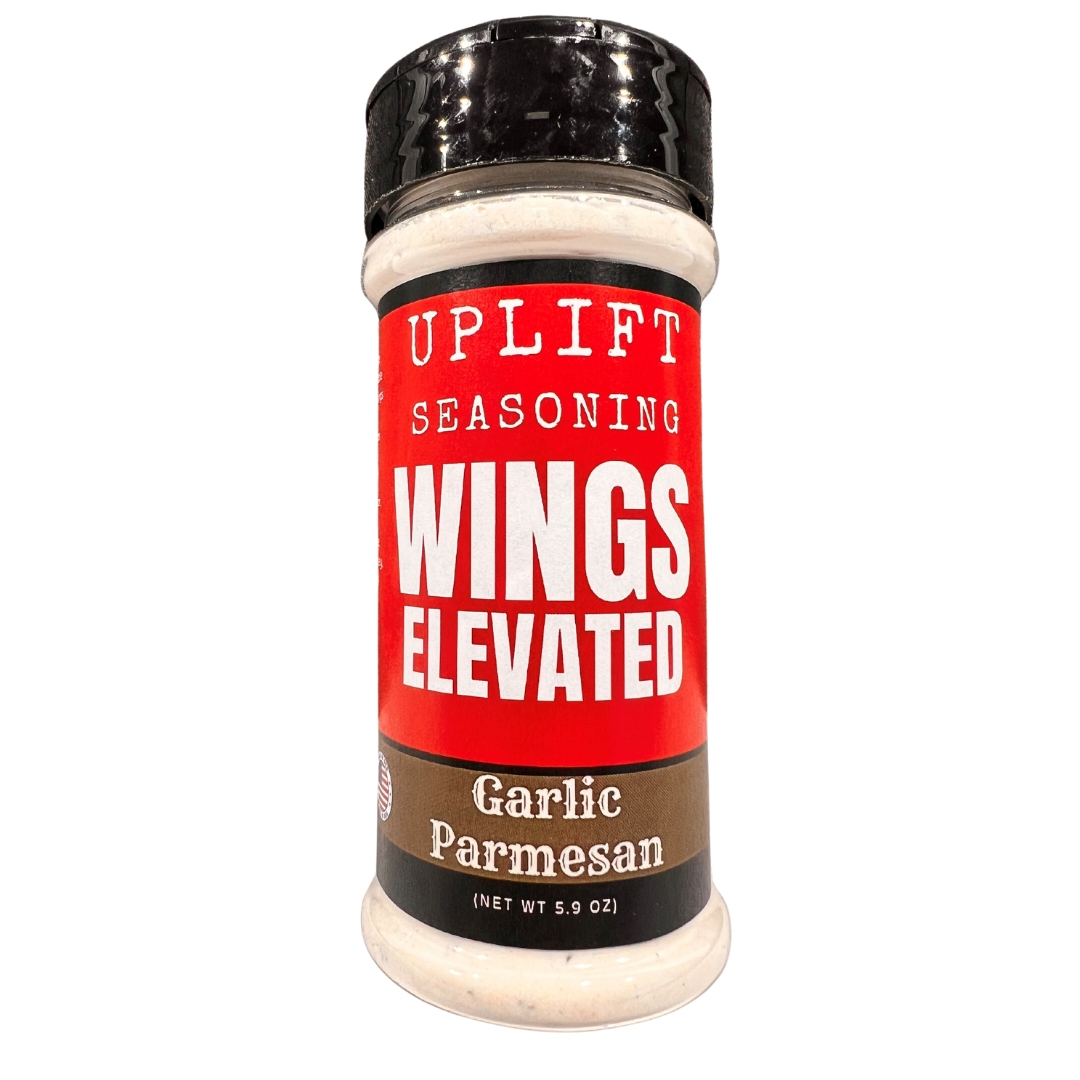 Uplift Seasoning Garlic Parmesan, Wings Elevated by Dan Patch Farms Premium Flavor Spice Blend, Large Shaker