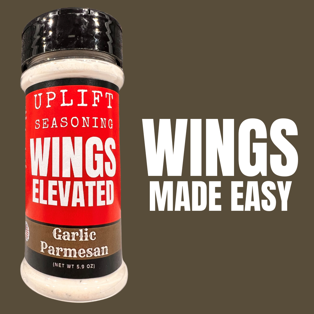 Uplift Seasoning Garlic Parmesan, Wings Elevated by Dan Patch Farms Premium Flavor Spice Blend, Large Shaker