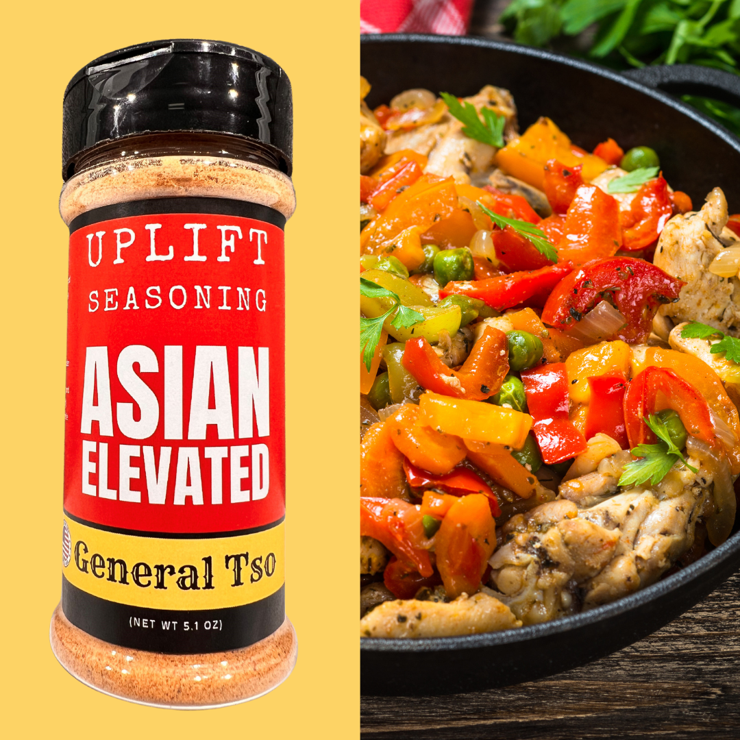 Uplift Seasoning General Tso, Asian Elevated by Dan Patch Farms Premium Flavor Spice Blend, Large Shaker