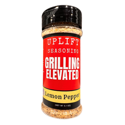 Uplift Seasoning Lemon Pepper, Grilling Elevated by Dan Patch Farms Premium Flavor Spice Blend, Large Shaker