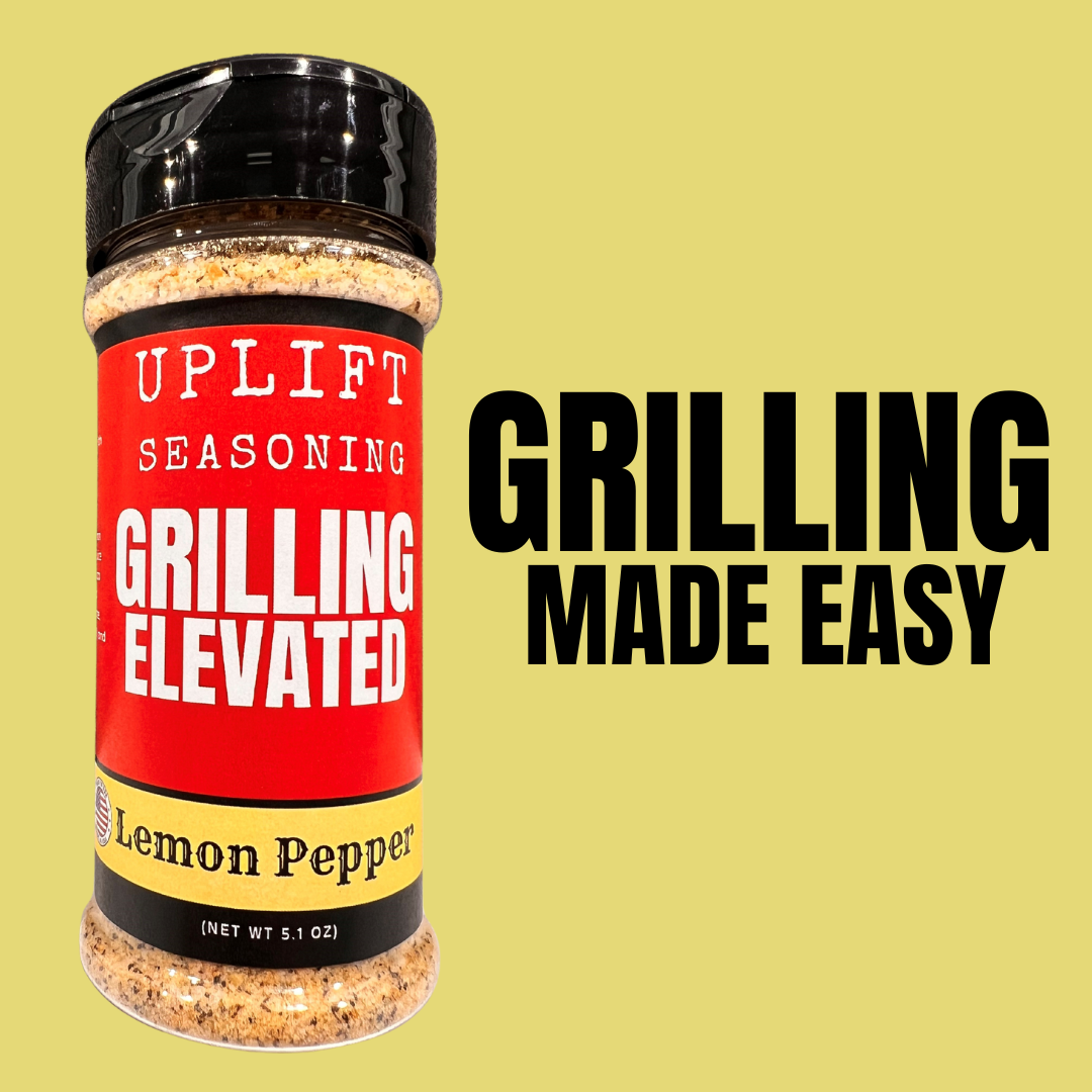 Uplift Seasoning Lemon Pepper, Grilling Elevated by Dan Patch Farms Premium Flavor Spice Blend, Large Shaker