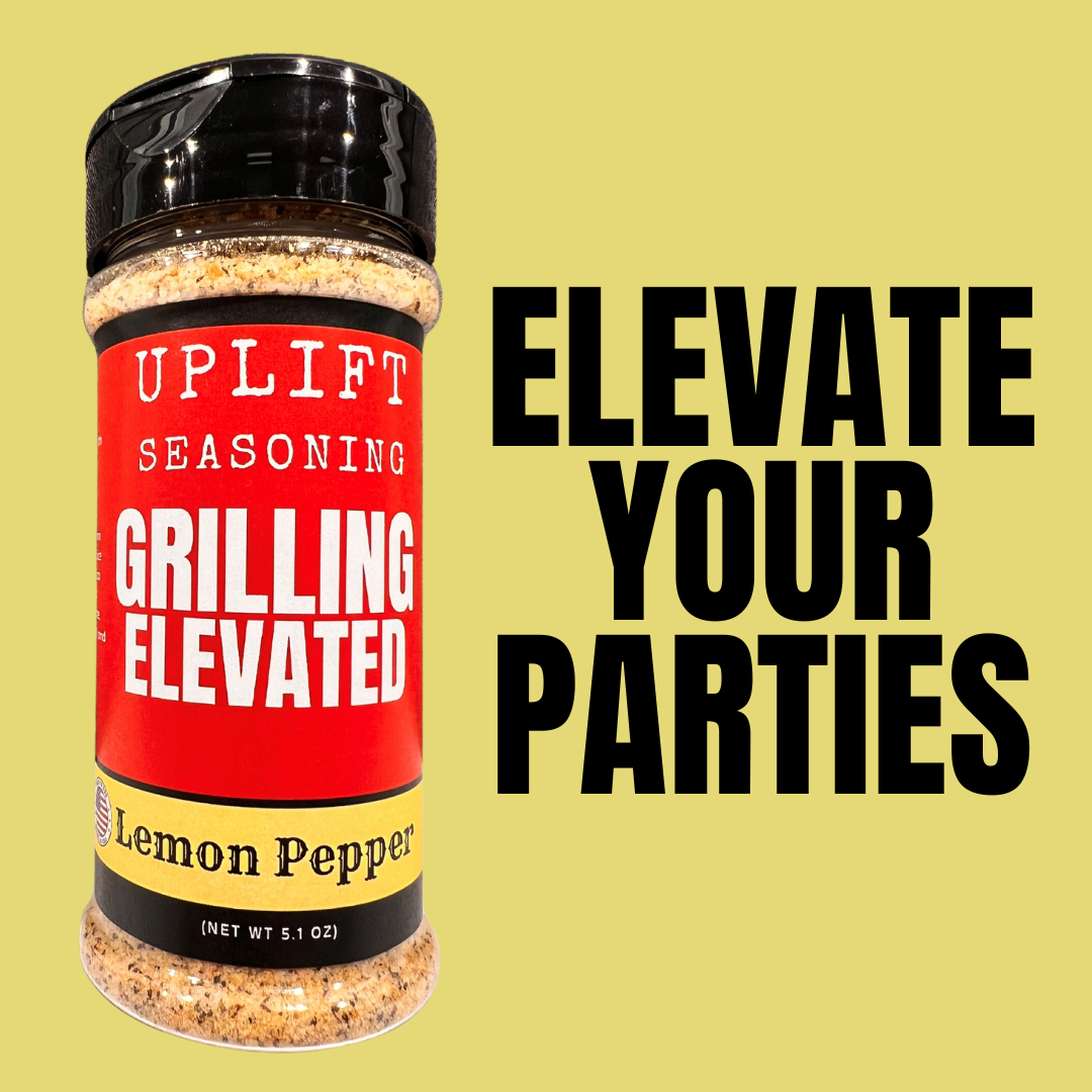 Uplift Seasoning Lemon Pepper, Grilling Elevated by Dan Patch Farms Premium Flavor Spice Blend, Large Shaker