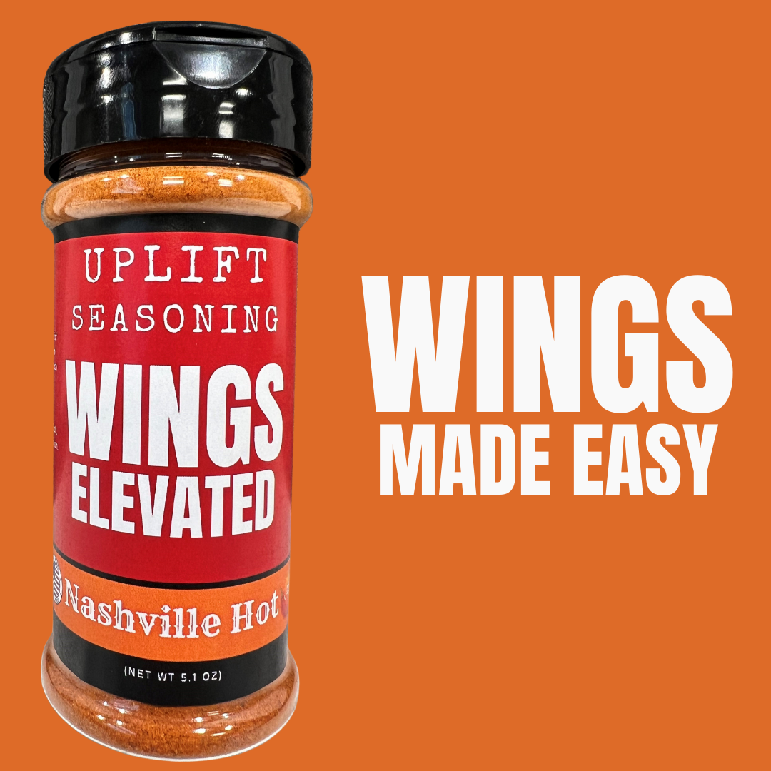 Uplift Seasoning Nashville Hot, Wings Elevated by Dan Patch Farms Premium Flavor Spice Blend, Large Shaker