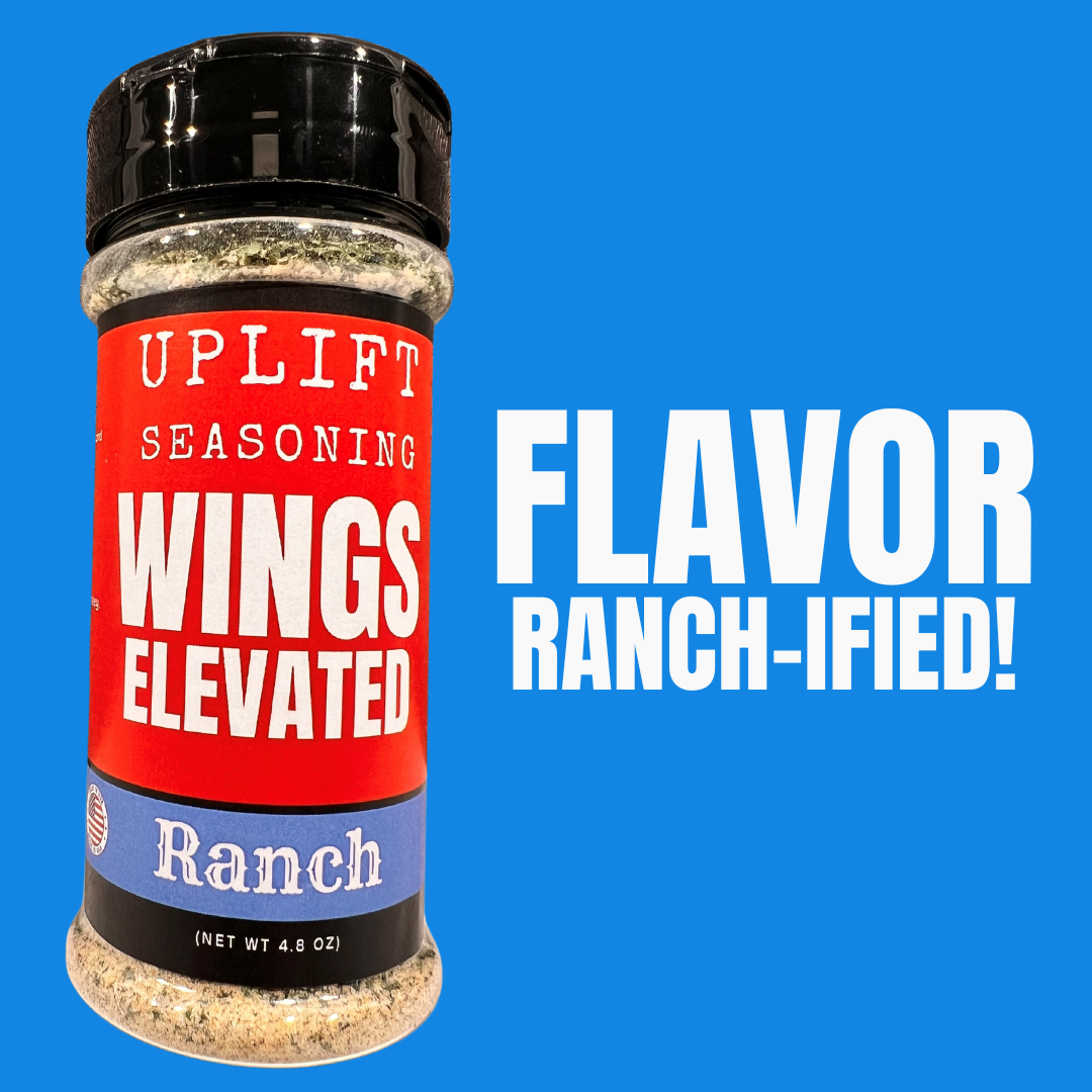 Uplift Seasoning Ranch, Wings Elevated by Dan Patch Farms Premium Flavor Spice Blend, Large Shaker